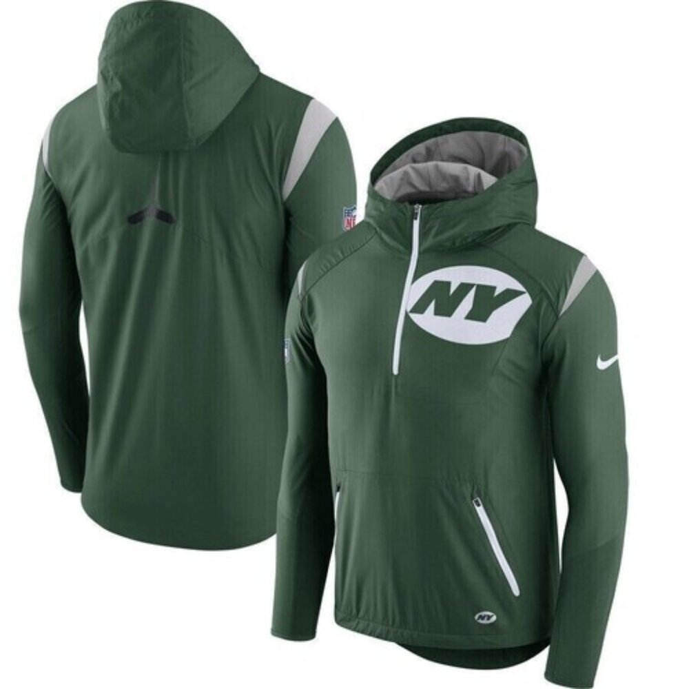 GREEN NEW YORK Jets Nike Sideline Fly Rush Half-Zip Jacket
